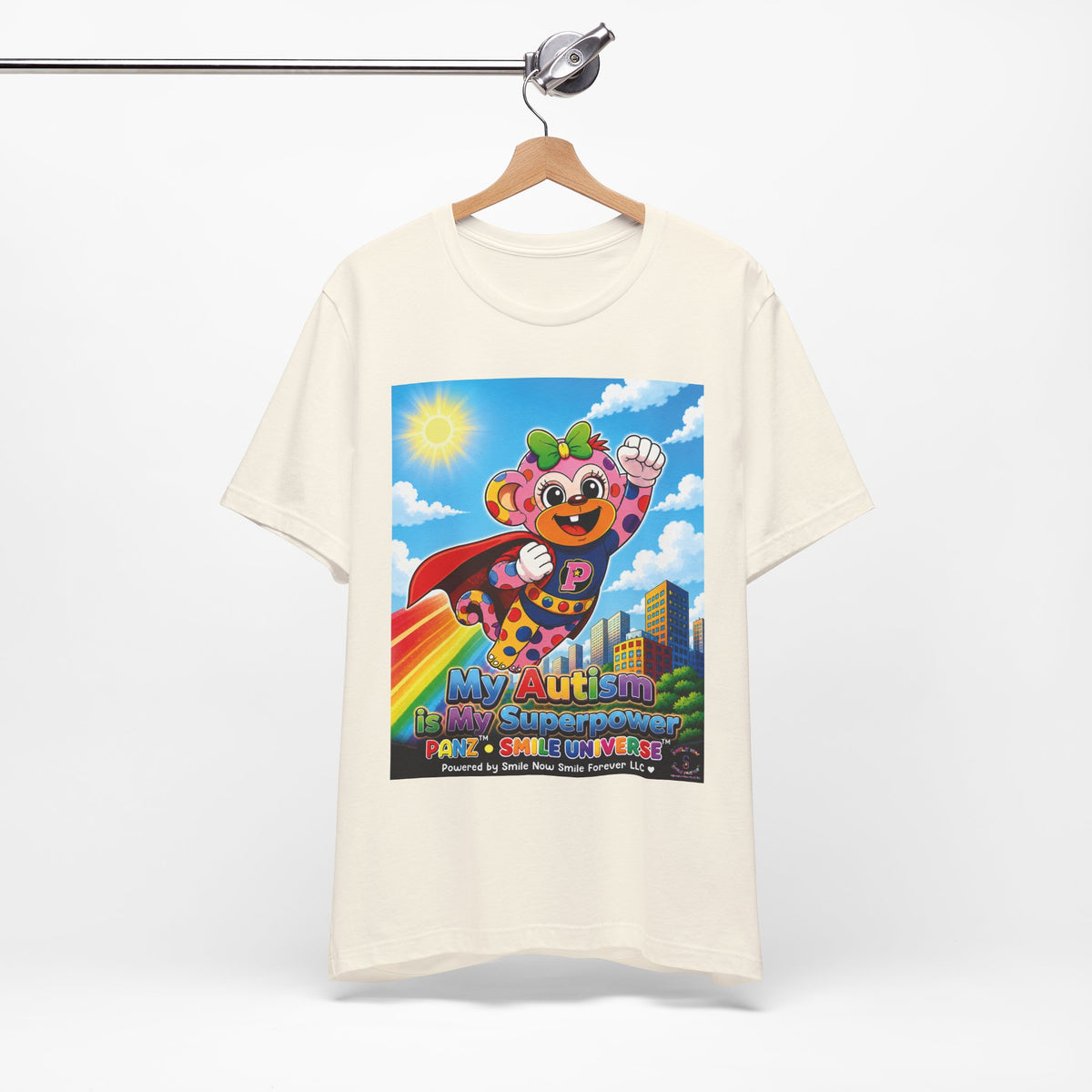 Panz™ Unisex Jersey Short Sleeve Tee – "My Autism is My Superpower" Graphic | Smile Universe Collection