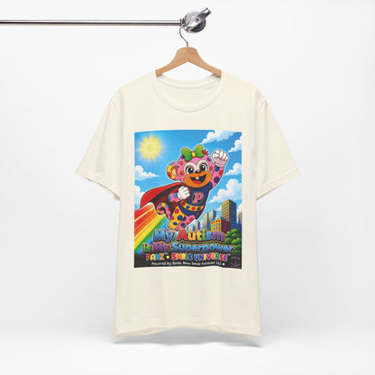 Panz™ Unisex Jersey Short Sleeve Tee – "My Autism is My Superpower" Graphic | Smile Universe Collection