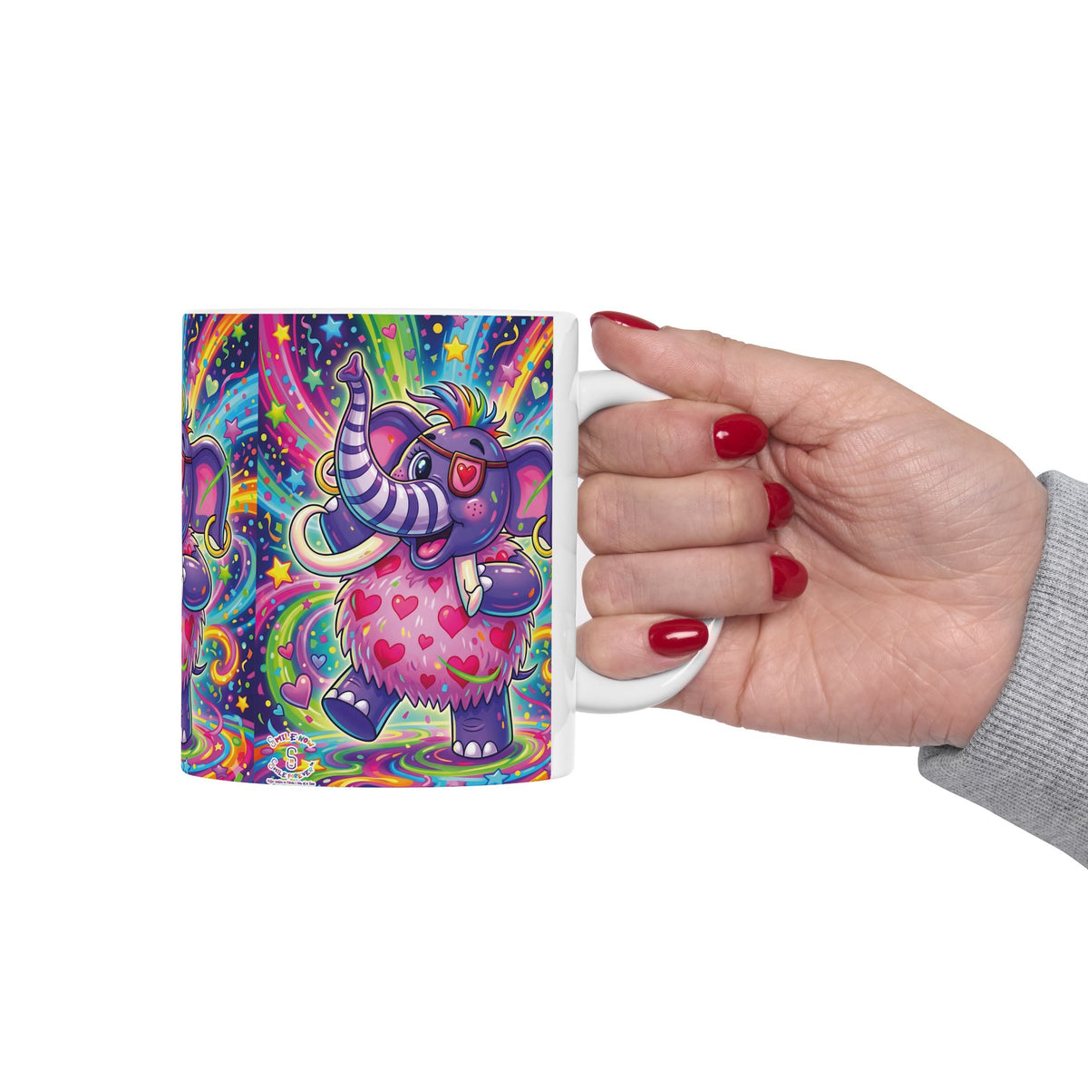 Piklez™ 11oz Ceramic Mug – "Born to Celebrate!" Graphic | Smile Universe Collection