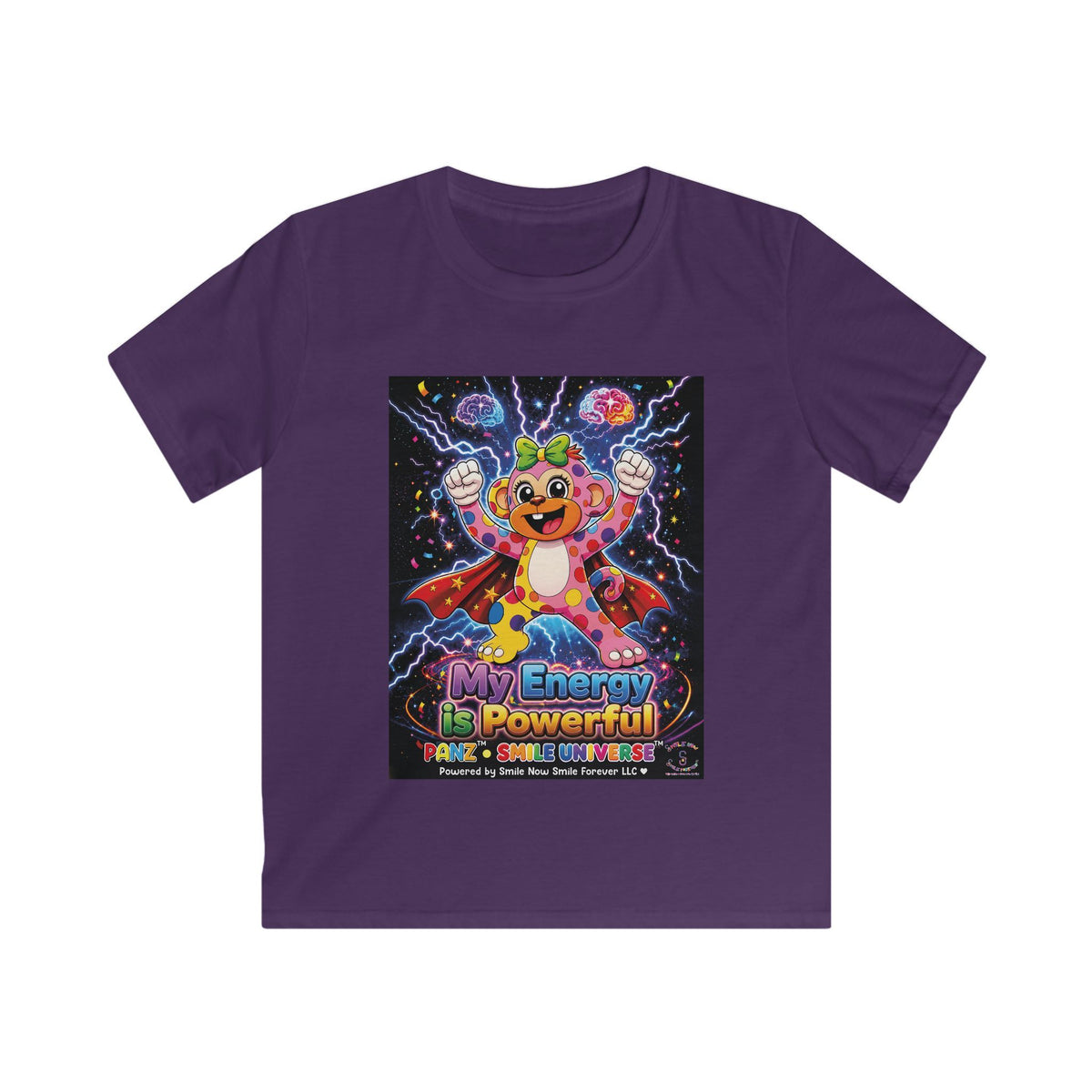 Panz™ Kids Softstyle Tee – "My Energy is Powerful" Graphic Tee | Smile Universe Collection