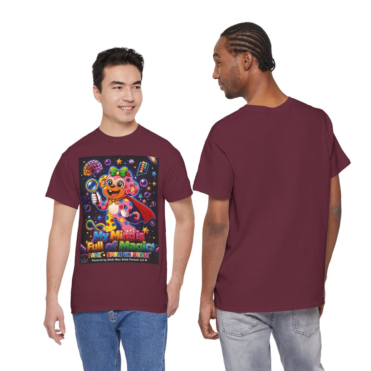 Panz™ Unisex Heavy Cotton™ Tee – "My Mind is Full of Magic" Graphic | Smile Universe Collection