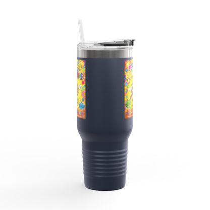 Potz™ Insulated Travel Mug 40oz – "My ADHD Brain is Full of Brilliant Ideas!" Graphic Tumbler | Smile Universe Collection