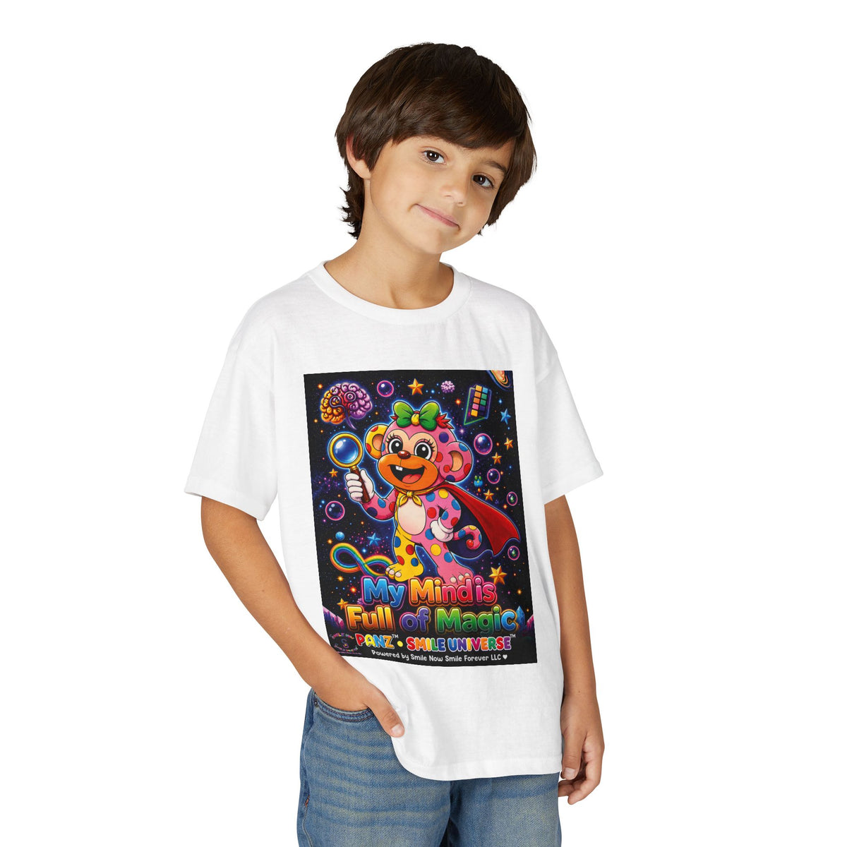 Panz™ Youth DryBlend® T-Shirt – "My Mind is Full of Magic" Graphic | Smile Universe Collection