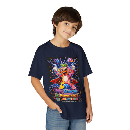Panz™ Youth DryBlend® T-Shirt – "My Energy is Powerful" Graphic Tee | Smile Universe Collection