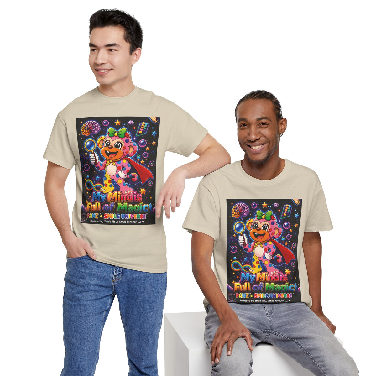 Panz™ Unisex Heavy Cotton™ Tee – "My Mind is Full of Magic" Graphic | Smile Universe Collection