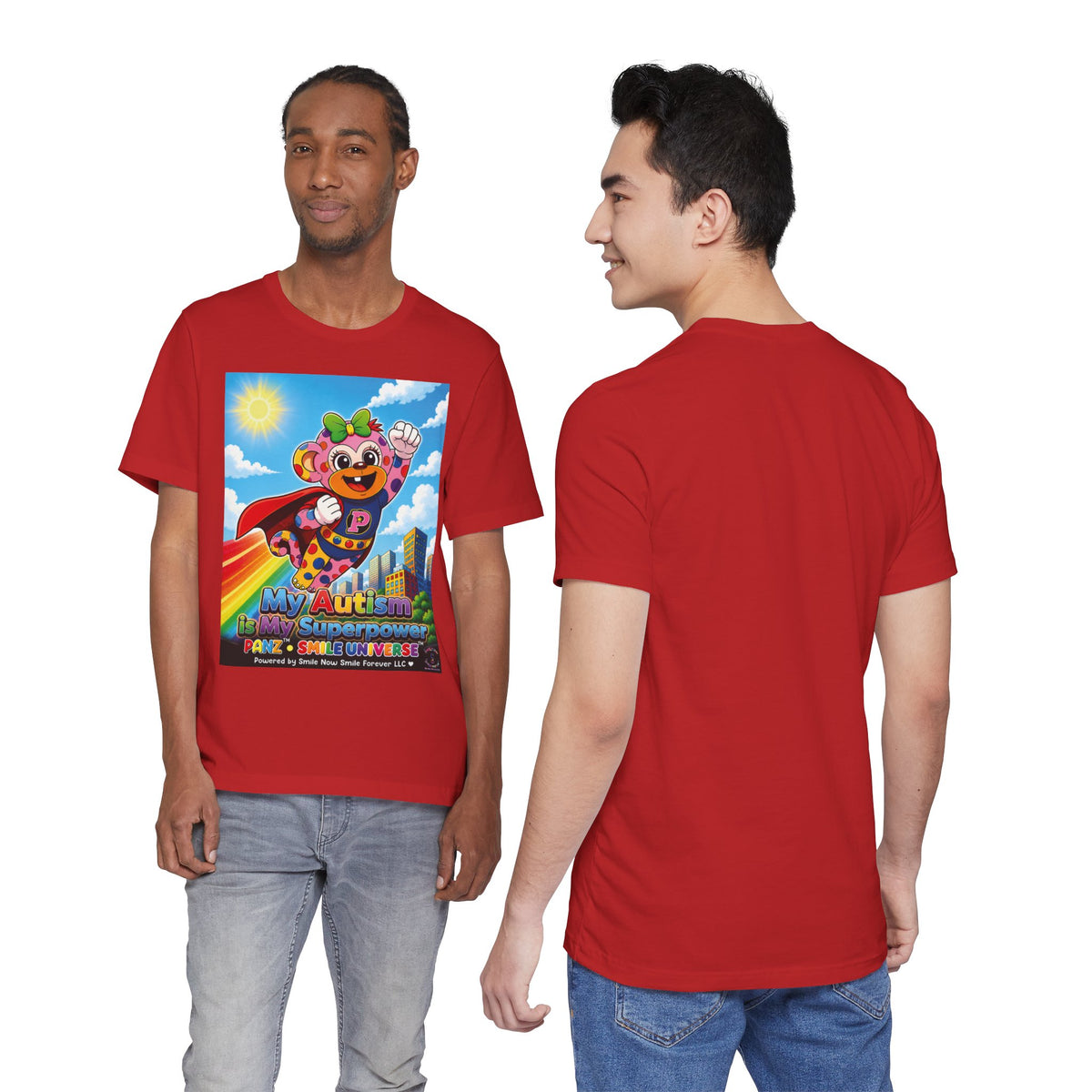Panz™ Unisex Jersey Short Sleeve Tee – "My Autism is My Superpower" Graphic | Smile Universe Collection