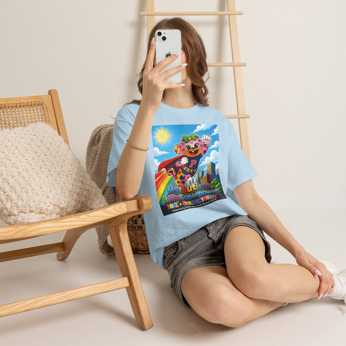Panz™ Unisex Heavy Cotton™ Tee – "My Autism is My Superpower" Graphic | Smile Universe Collection
