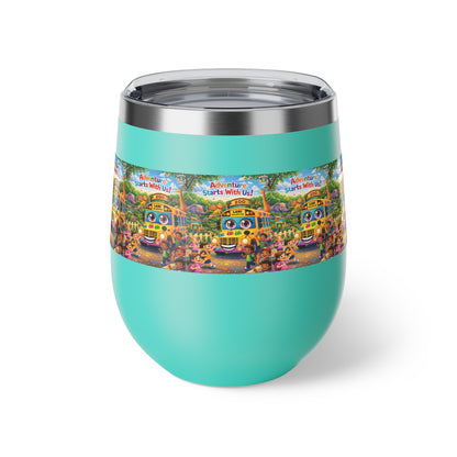 Lani™ 12oz Copper Vacuum Insulated Cup – "Adventure Starts With Us!" Graphic