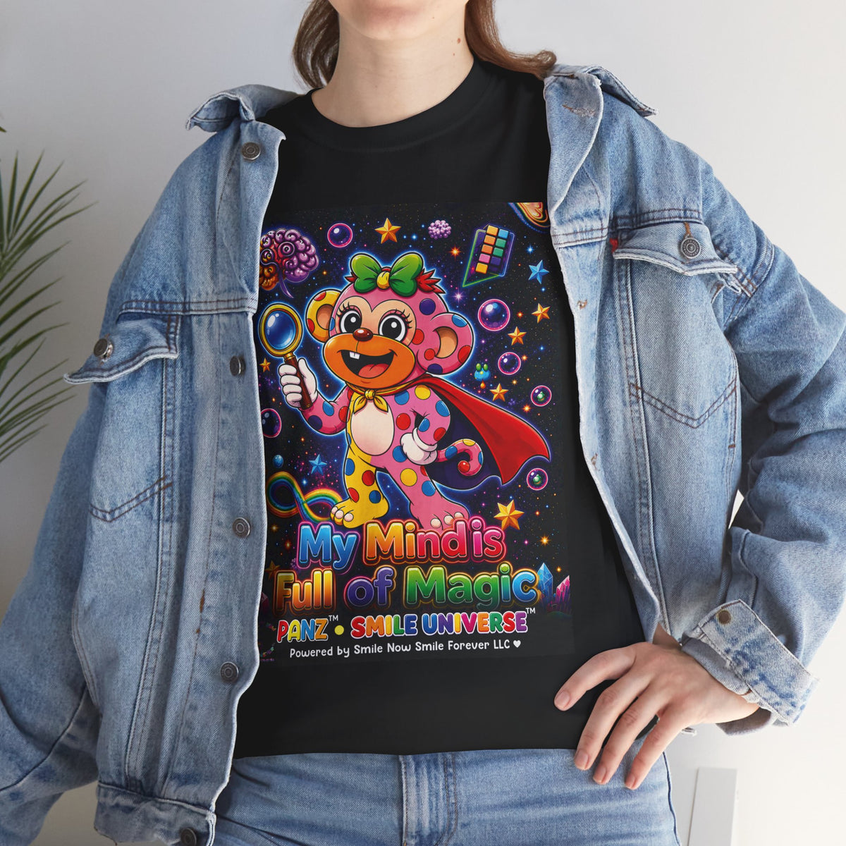 Panz™ Unisex Heavy Cotton™ Tee – "My Mind is Full of Magic" Graphic | Smile Universe Collection