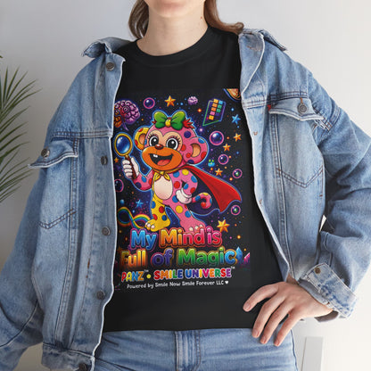 Panz™ Unisex Heavy Cotton™ Tee – "My Mind is Full of Magic" Graphic | Smile Universe Collection