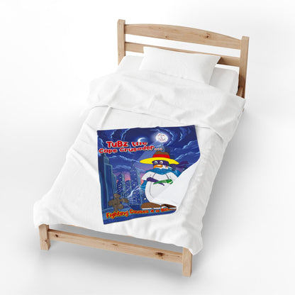TuBz™ Velveteen Plush Blanket – "Fighting Causes 4 a Better Tomorrow" Graphic | Smile Universe Collection