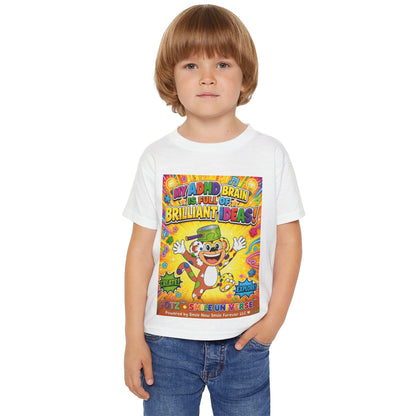 Potz™ Heavy Cotton™ Toddler T-Shirt – "My ADHD Brain is Full of Brilliant Ideas!" Graphic Tee | Smile Universe Collection