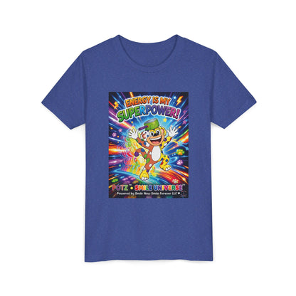 Potz™ Youth Short Sleeve Tee – "Energy is My Superpower!" Graphic Tee | Smile Universe Collection