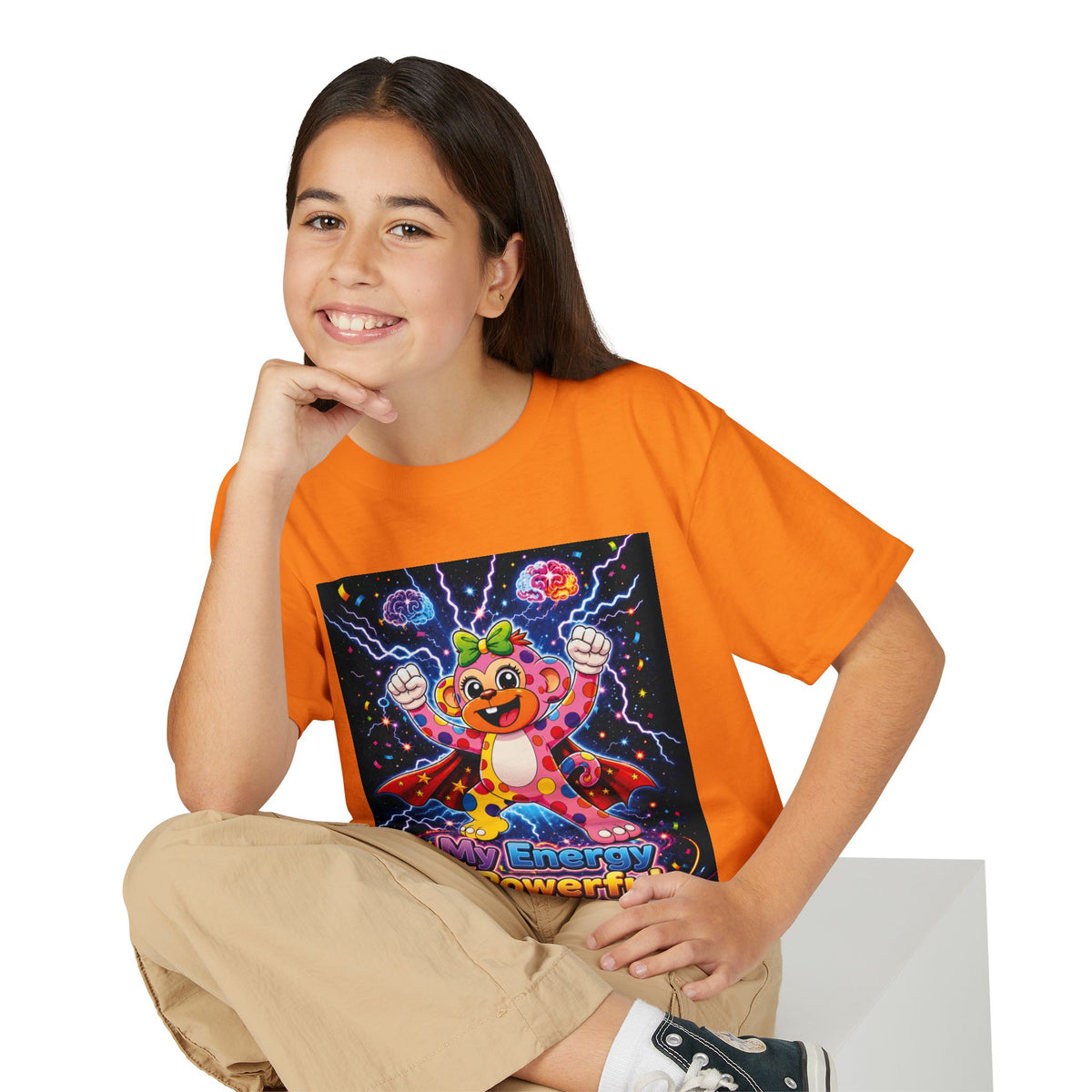 Panz™ Youth DryBlend® T-Shirt – "My Energy is Powerful" Graphic Tee | Smile Universe Collection