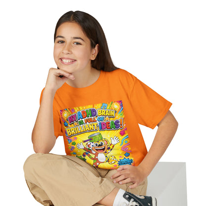 Potz™ Youth DryBlend® T-Shirt – "My ADHD Brain is Full of Brilliant Ideas!" Graphic Tee | Smile Universe Collection