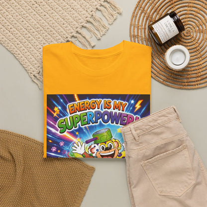 Potz™ Unisex Heavy Cotton™ Tee – "Energy is My Superpower!" Graphic Tee | Smile Universe Collection