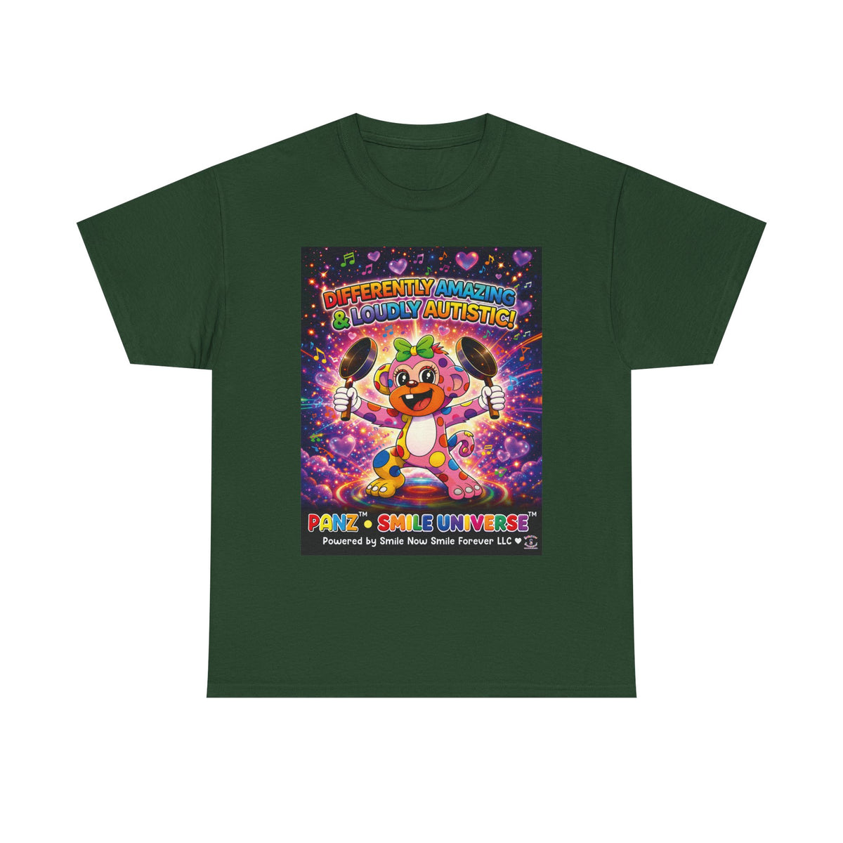 Panz™ Unisex Heavy Cotton™ Tee – "Differently Amazing & Loudly Autistic!" Graphic | Smile Universe Collection