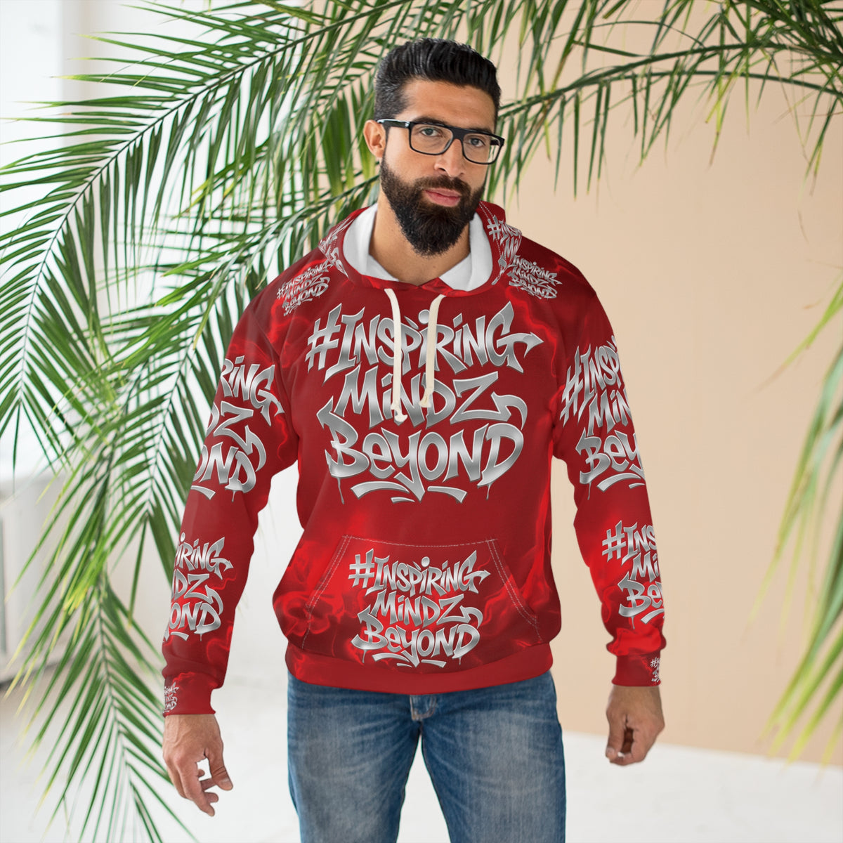 BWD Crimson Heat 1’s - Men’s AOP Pullover Hoodie (First Edition)