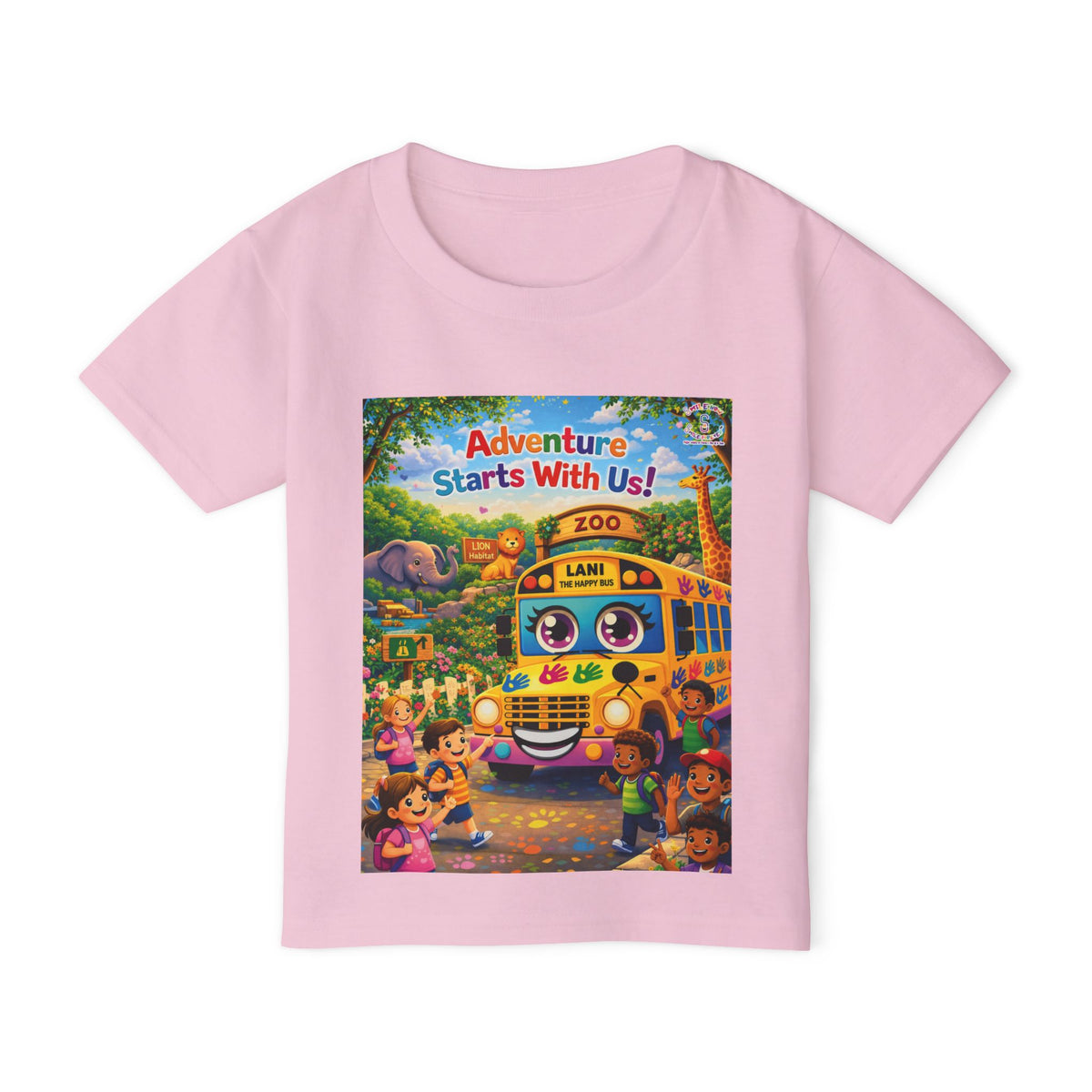Lani™ Heavy Cotton™ Toddler T-Shirt – "Adventure Starts With Us!" Graphic