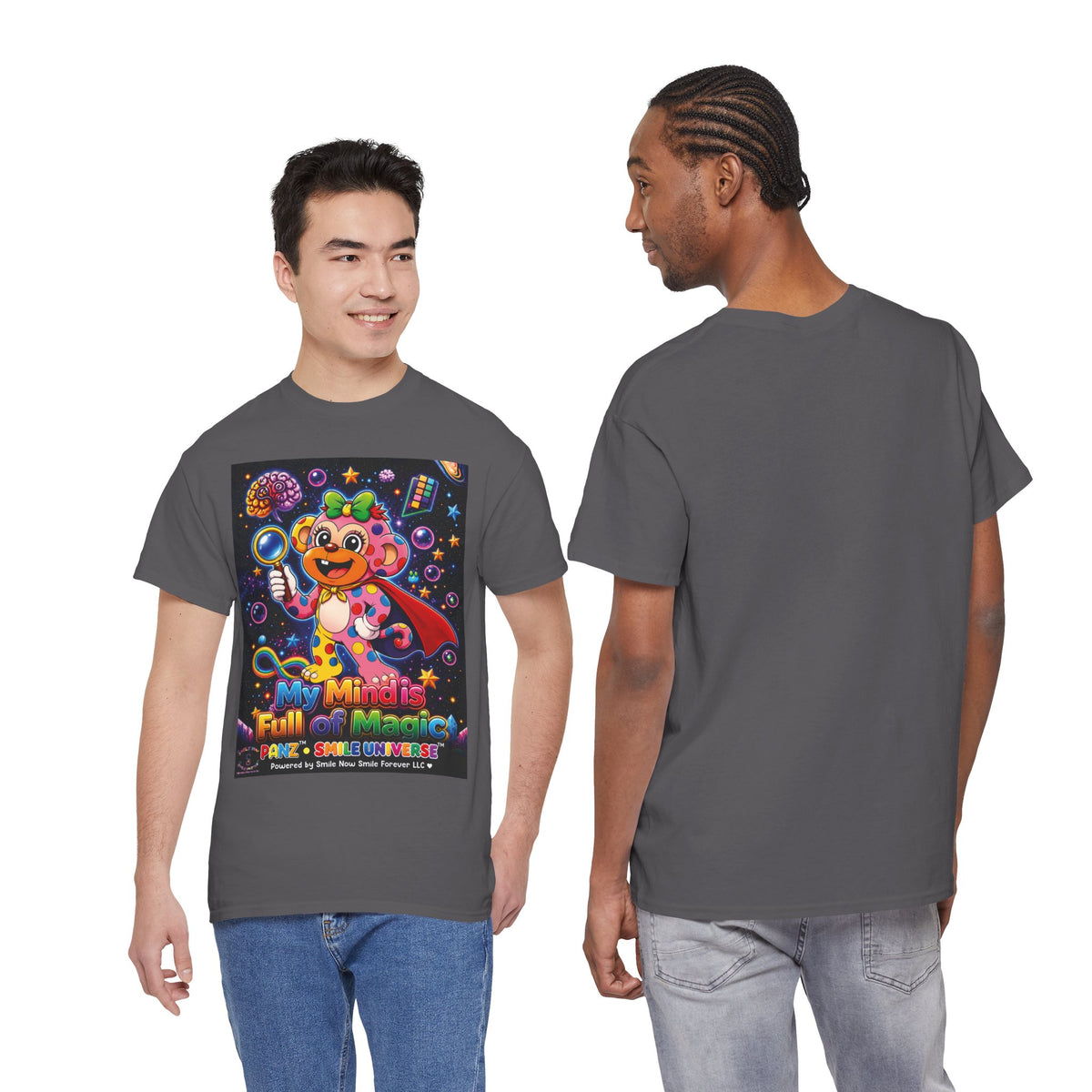 Panz™ Unisex Heavy Cotton™ Tee – "My Mind is Full of Magic" Graphic | Smile Universe Collection