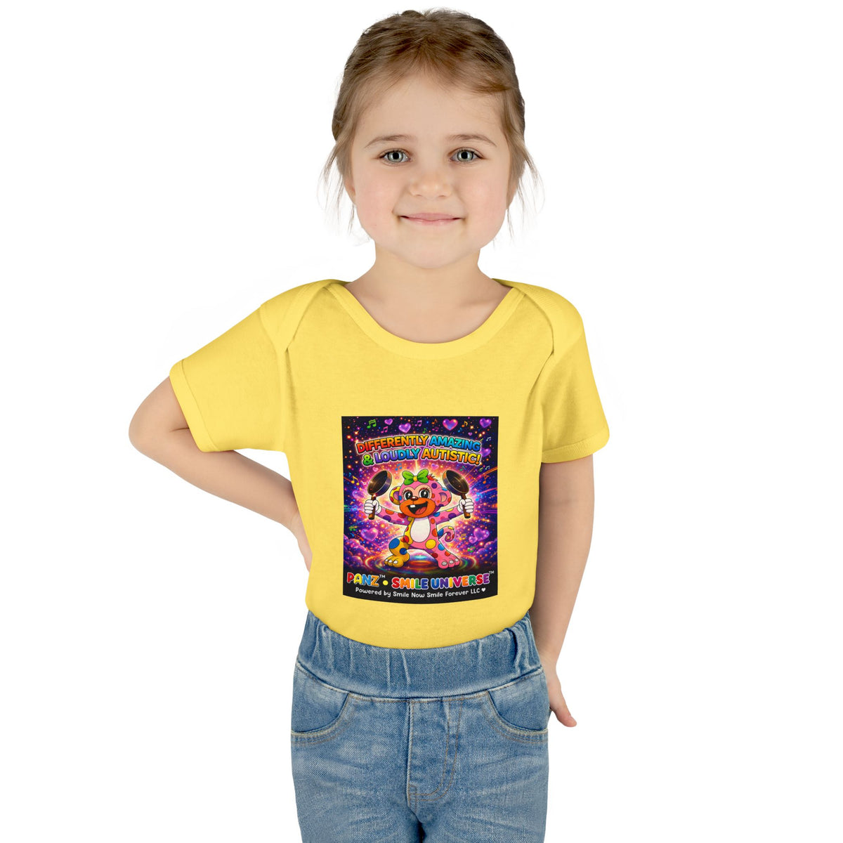 Panz™ Infant Baby Rib Bodysuit – "Differently Amazing & Loudly Autistic!" Graphic | Smile Universe Collection
