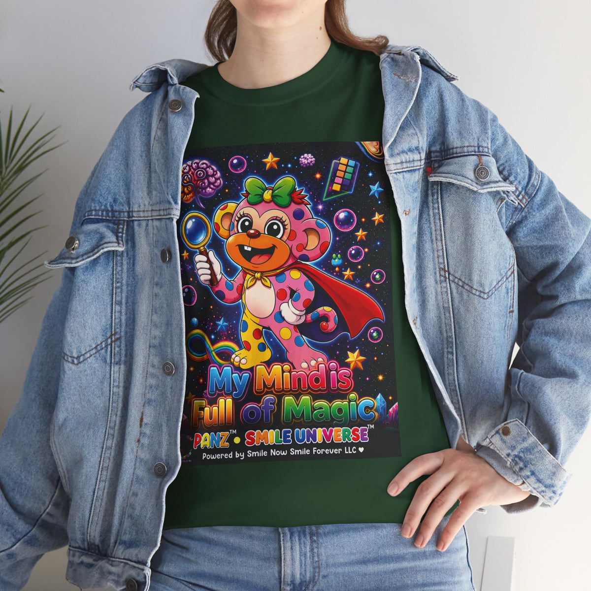 Panz™ Unisex Heavy Cotton™ Tee – "My Mind is Full of Magic" Graphic | Smile Universe Collection
