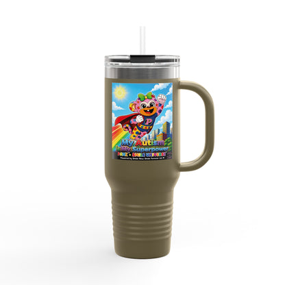 Panz™ 40oz Insulated Travel Mug – "My Autism is My Superpower" Graphic | Smile Universe Collection