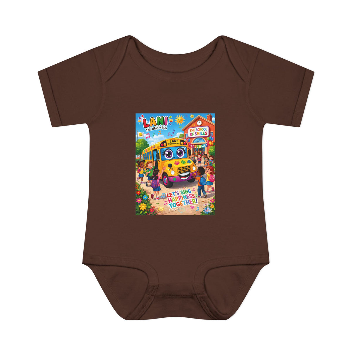 Lani™ Infant Baby Rib Bodysuit – "Let's Sing Happiness Together!" Graphic