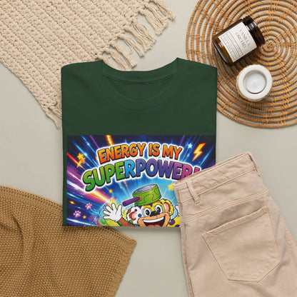 Potz™ Unisex Heavy Cotton™ Tee – "Energy is My Superpower!" Graphic Tee | Smile Universe Collection