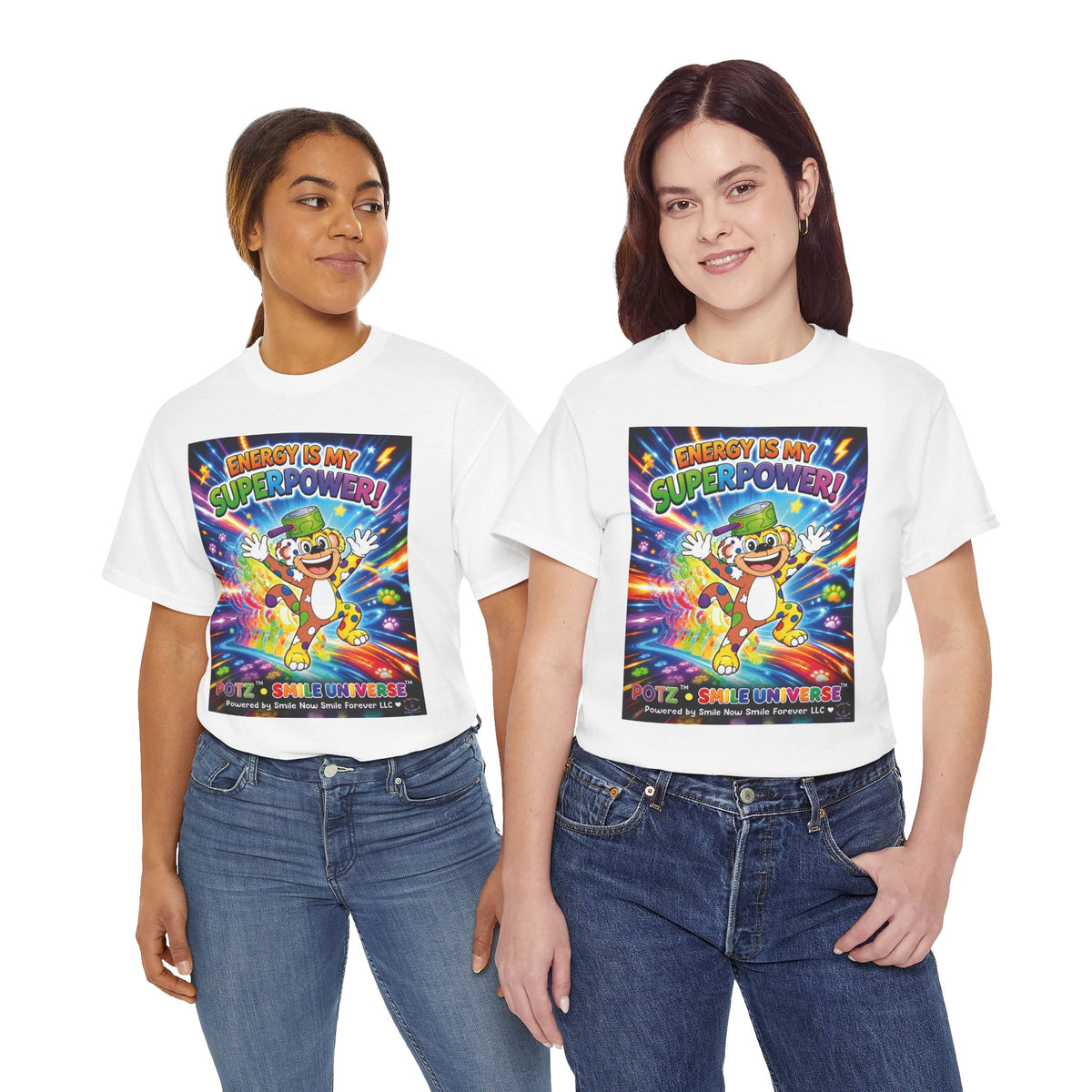 Potz™ Unisex Heavy Cotton™ Tee – "Energy is My Superpower!" Graphic Tee | Smile Universe Collection