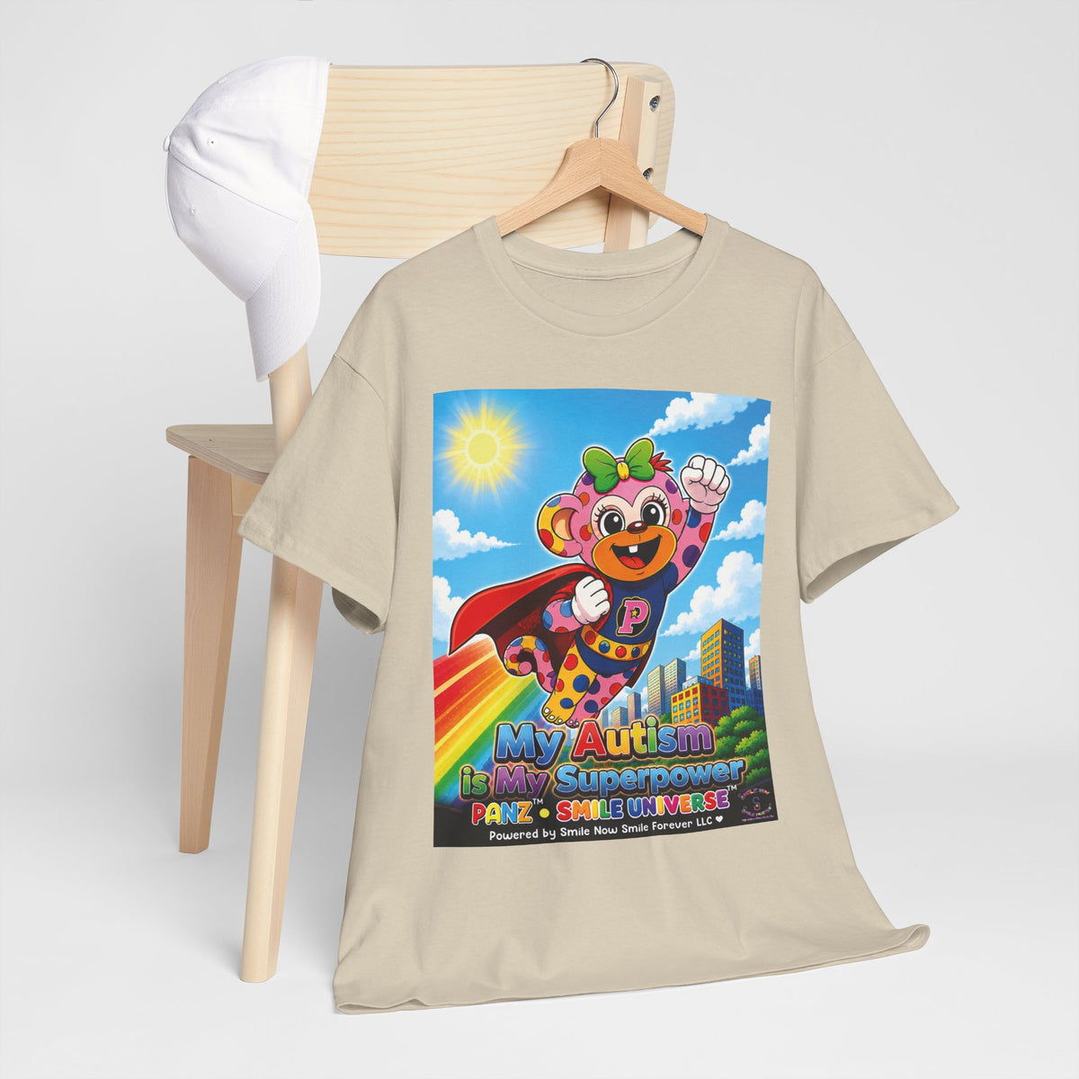 Panz™ Unisex Heavy Cotton™ Tee – "My Autism is My Superpower" Graphic | Smile Universe Collection