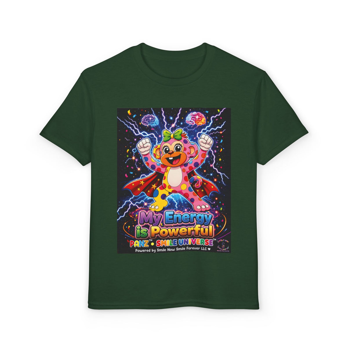 Panz™ Youth DryBlend® T-Shirt – "My Energy is Powerful" Graphic Tee | Smile Universe Collection