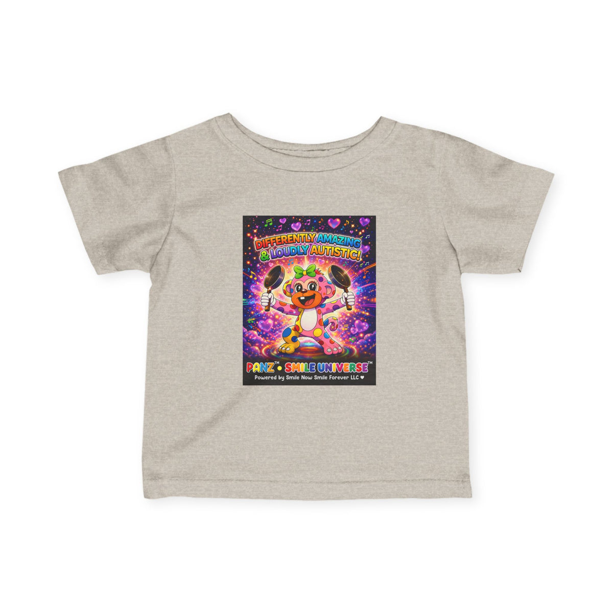 Panz™ Infant Fine Jersey Tee – "Differently Amazing & Loudly Autistic!" Graphic | Smile Universe Collection