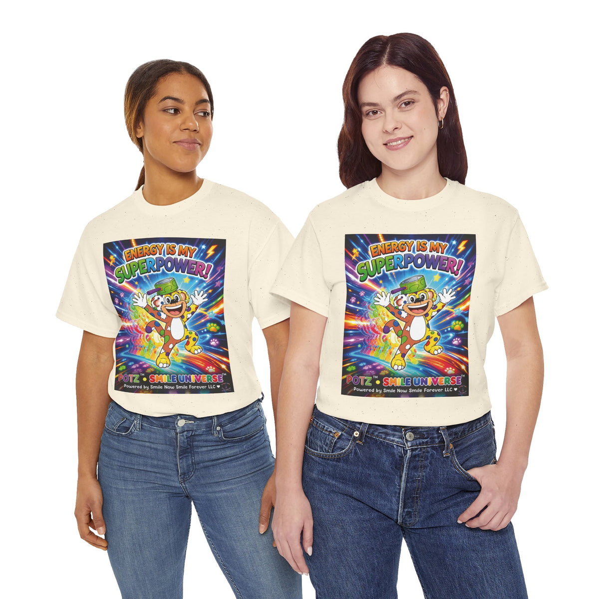 Potz™ Unisex Heavy Cotton™ Tee – "Energy is My Superpower!" Graphic Tee | Smile Universe Collection