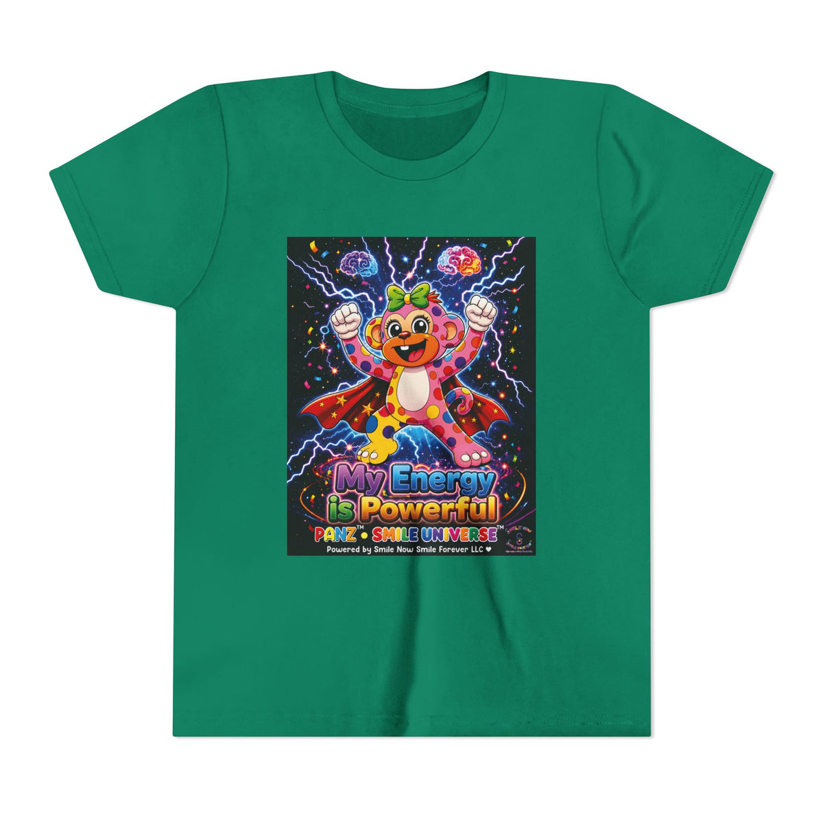 Panz™ Youth Short Sleeve Tee – "My Energy is Powerful" Graphic Tee | Smile Universe Collection