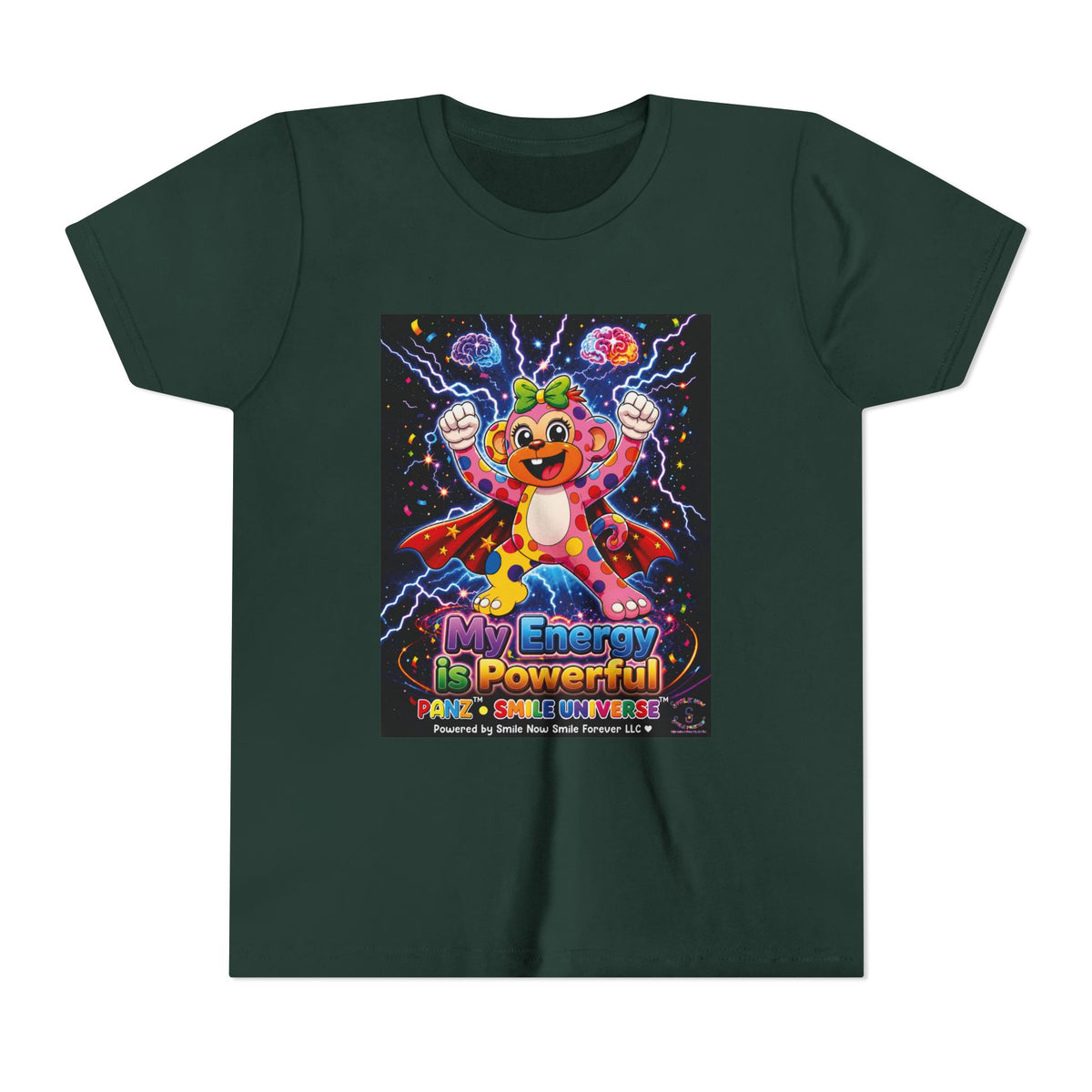 Panz™ Youth Short Sleeve Tee – "My Energy is Powerful" Graphic Tee | Smile Universe Collection