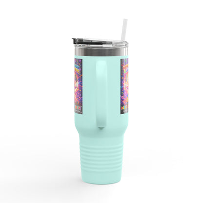 Panz™ 40oz Insulated Travel Mug – "Differently Amazing & Loudly Autistic!" Graphic | Smile Universe Collection