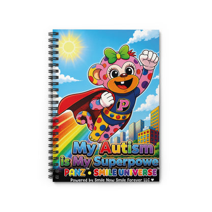 Panz™ Spiral Notebook – Ruled Line | "My Autism is My Superpower" Graphic | Smile Universe Collection