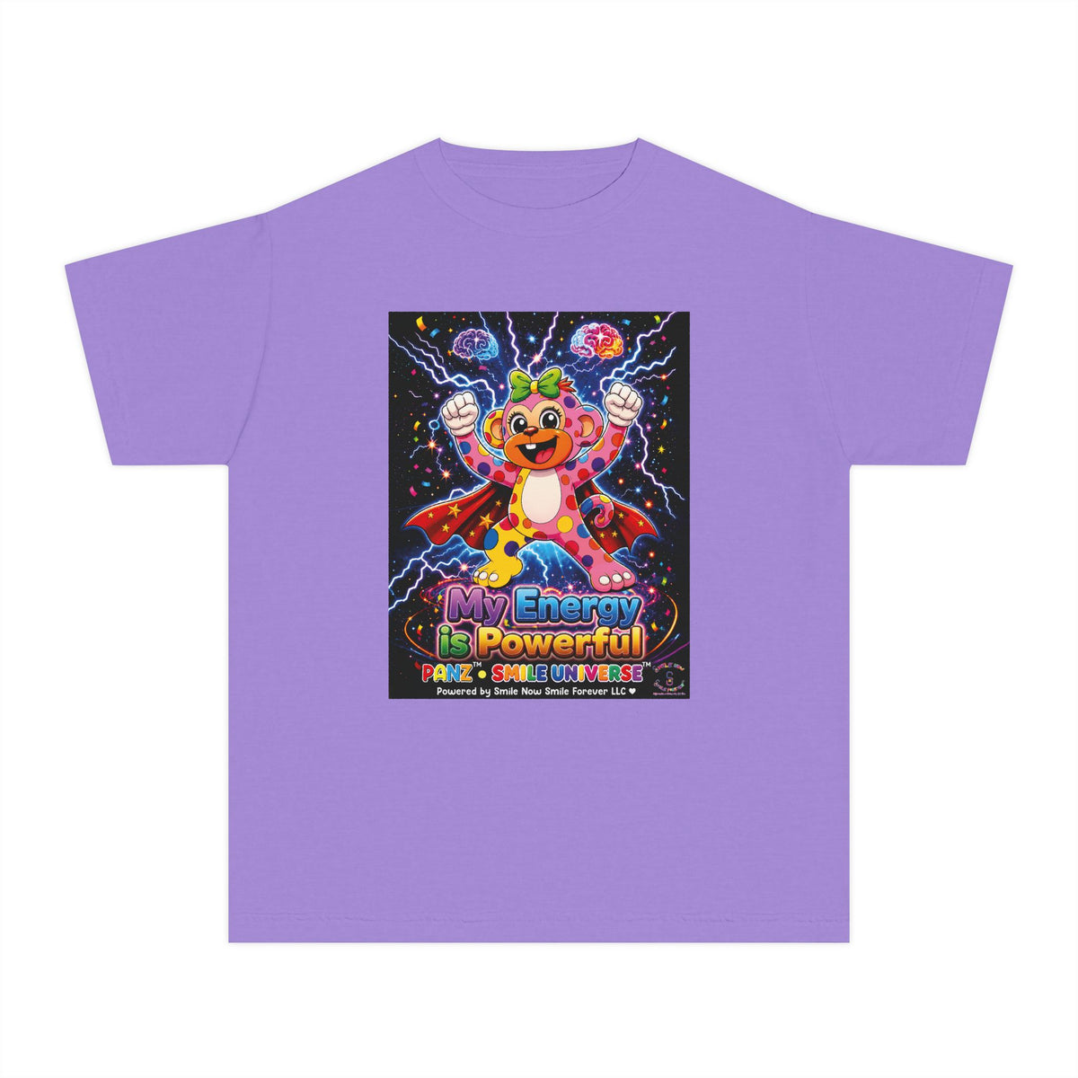Panz™ Youth Midweight Tee – "My Energy is Powerful" Graphic Tee | Smile Universe Collection