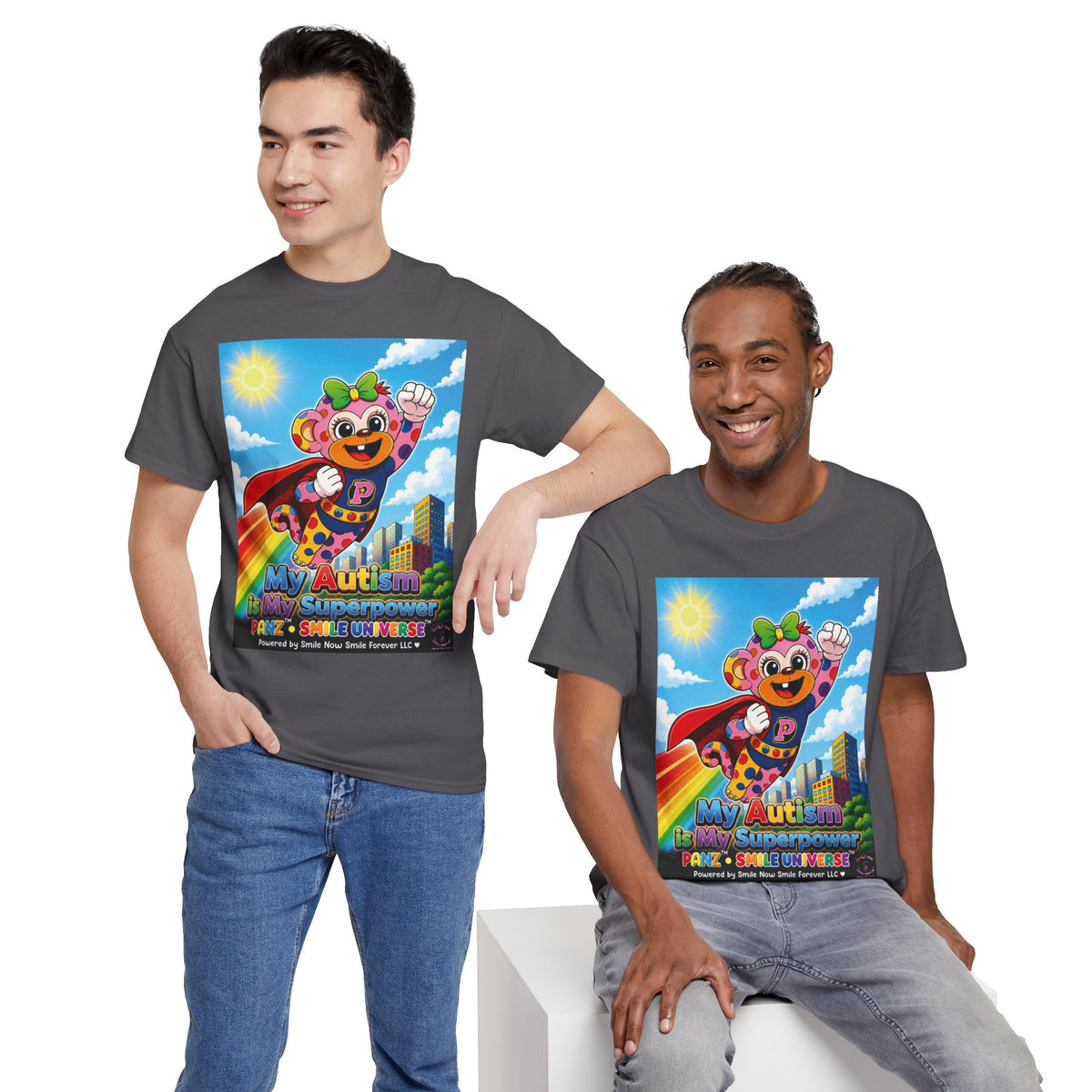 Panz™ Unisex Heavy Cotton™ Tee – "My Autism is My Superpower" Graphic | Smile Universe Collection