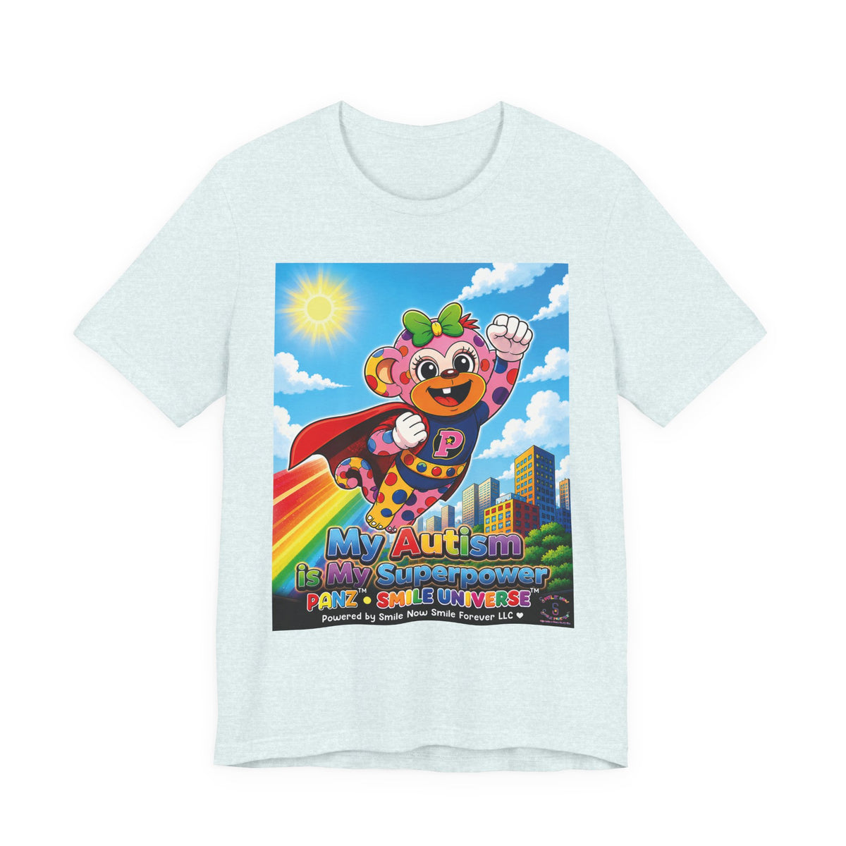 Panz™ Unisex Jersey Short Sleeve Tee – "My Autism is My Superpower" Graphic | Smile Universe Collection