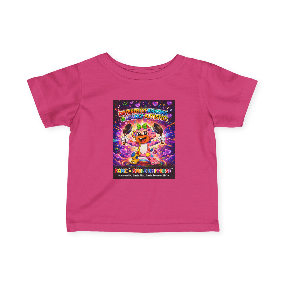 Panz™ Infant Fine Jersey Tee – "Differently Amazing & Loudly Autistic!" Graphic | Smile Universe Collection
