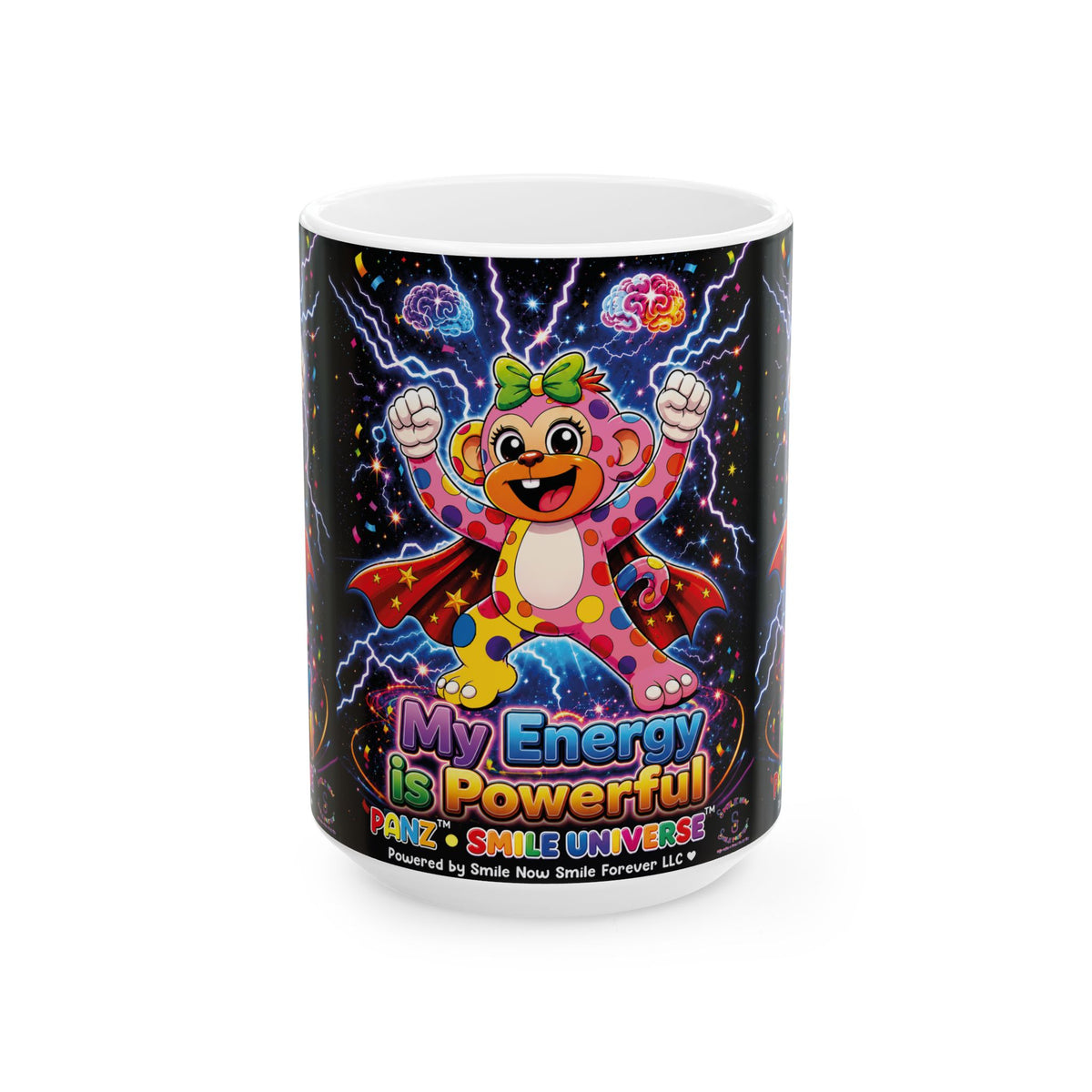Panz™ Ceramic Mug – "My Energy is Powerful" Graphic Coffee Mug | Smile Universe Collection