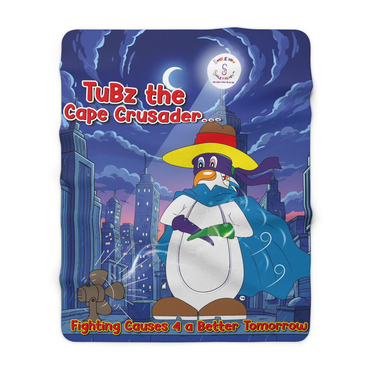 TuBz™ Sherpa Fleece Blanket – "Fighting Causes 4 a Better Tomorrow" Graphic | Smile Universe Collection