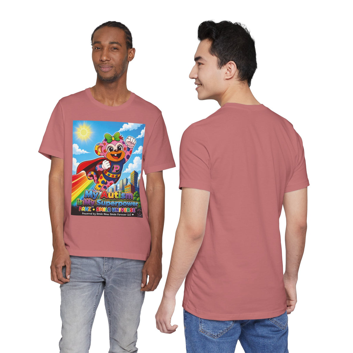 Panz™ Unisex Jersey Short Sleeve Tee – "My Autism is My Superpower" Graphic | Smile Universe Collection