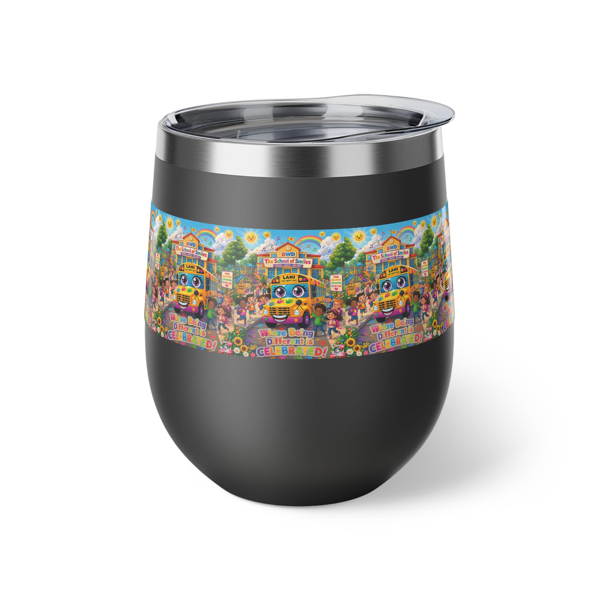 Lani™ 12oz Copper Vacuum Insulated Cup – "Where Being Different is CELEBRATED!" Graphic