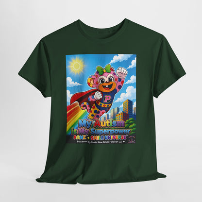 Panz™ Unisex Heavy Cotton™ Tee – "My Autism is My Superpower" Graphic | Smile Universe Collection