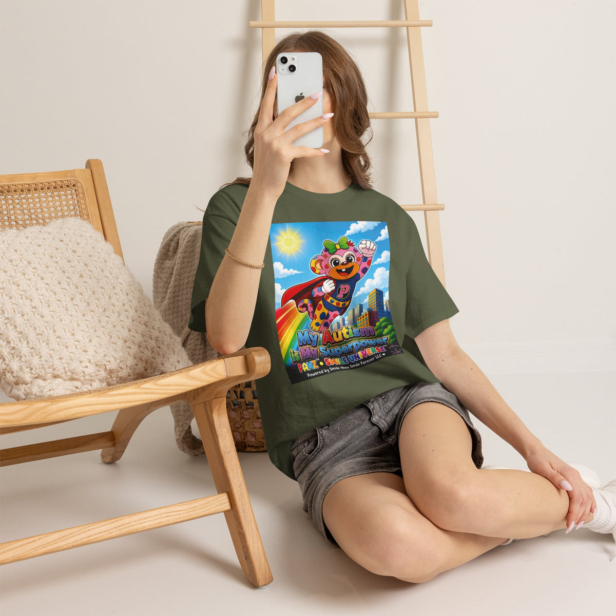 Panz™ Unisex Heavy Cotton™ Tee – "My Autism is My Superpower" Graphic | Smile Universe Collection