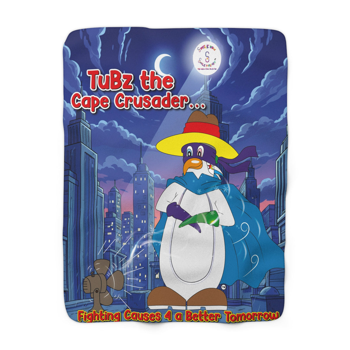 TuBz™ Sherpa Fleece Blanket – "Fighting Causes 4 a Better Tomorrow" Graphic | Smile Universe Collection