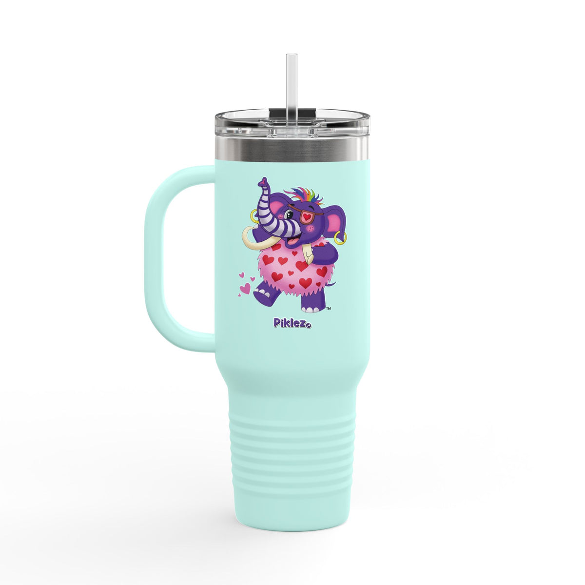 Piklez™ 40oz Insulated Travel Mug – "Full of Love!" Graphic | Smile Universe Collection